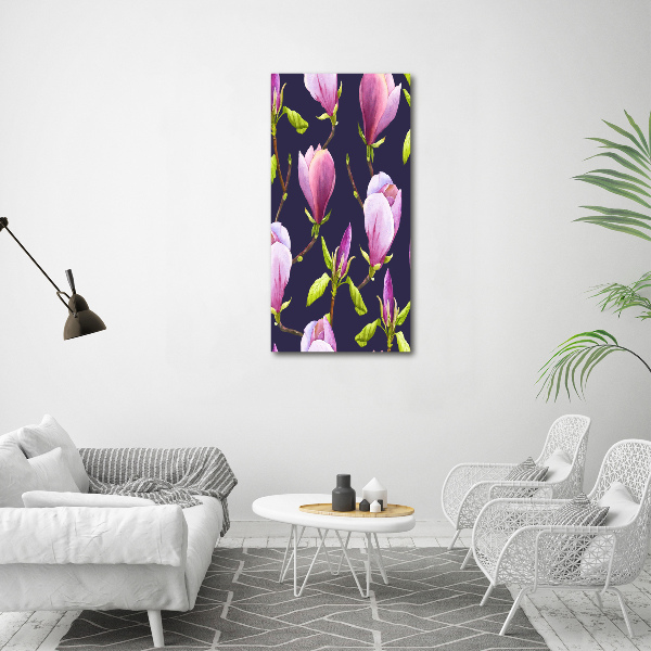 Acrylbild vertikal Magnolie
