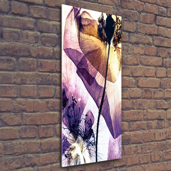 Acrylbild vertikal Mohnblumen