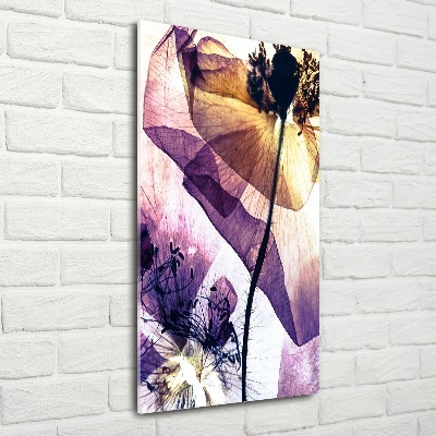 Acrylbild vertikal Mohnblumen