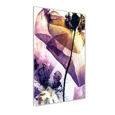 Acrylbild vertikal Mohnblumen