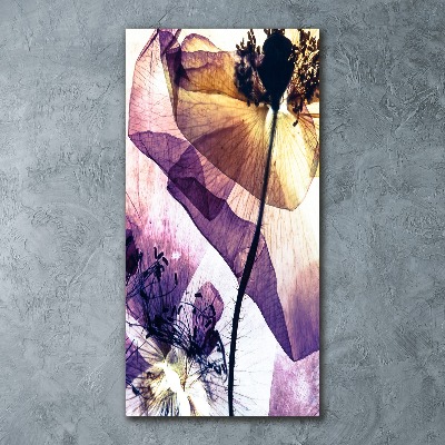 Acrylbild vertikal Mohnblumen