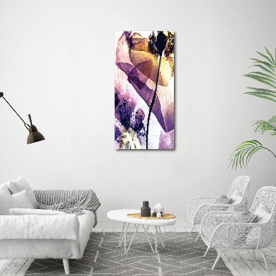 Acrylbild vertikal Mohnblumen