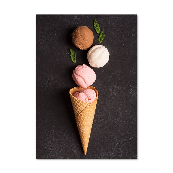 Acrylbild vertikal Eiscreme in einer Waffeltüte
