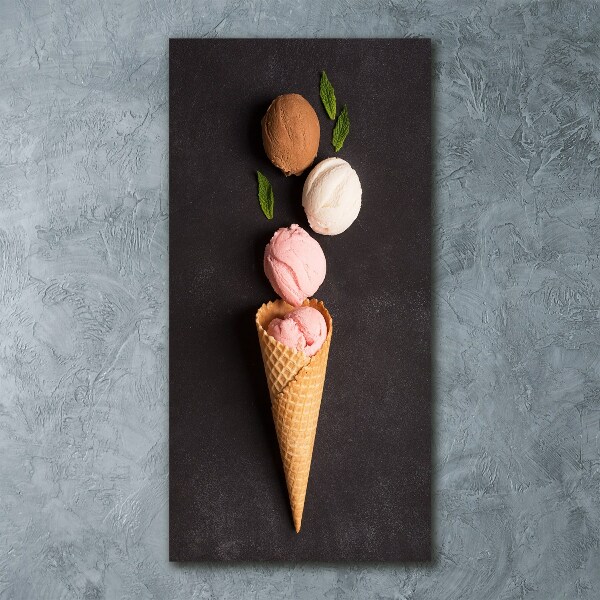 Acrylbild vertikal Eiscreme in einer Waffeltüte
