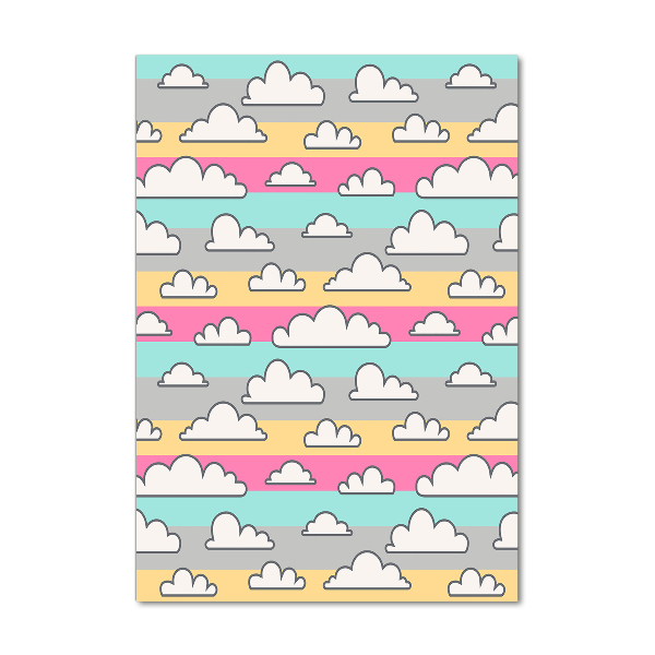 Modernes Acrylbild vertikal Bunter Wolkenhintergrund