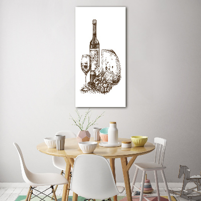 Bild auf Acrylglas vertikal Wein und Snacks