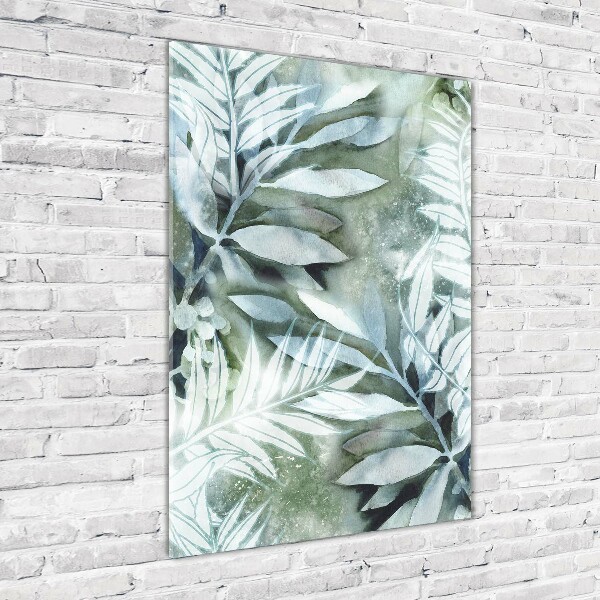 Modernes Acrylbild vertikal Blätter