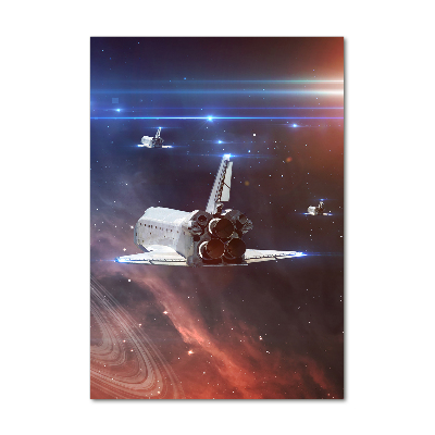 Modernes Acrylbild vertikal Raumschiff