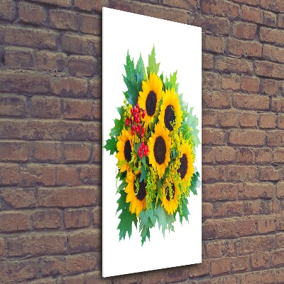 Acrylbild vertikal Ein Strauß Sonnenblumen
