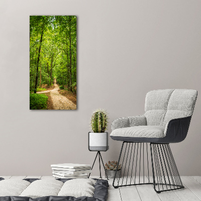 Modernes Acrylbild vertikal Pfad im Wald