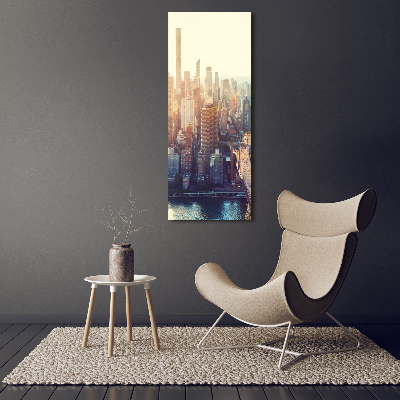 Acrylbild vertikal New York aus der Vogelperspektive