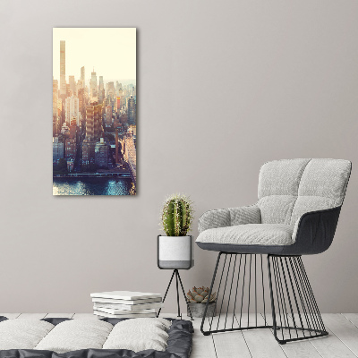 Acrylbild vertikal New York aus der Vogelperspektive