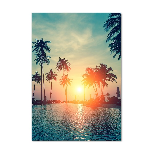 Modernes Acrylbild vertikal Tropischer Strand