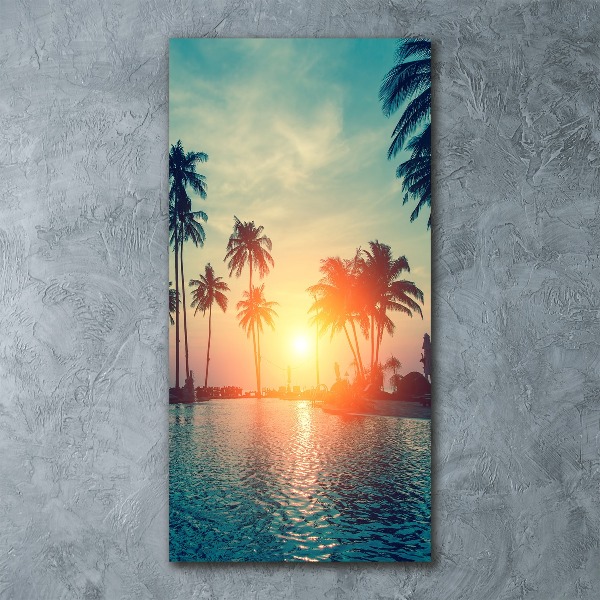 Modernes Acrylbild vertikal Tropischer Strand