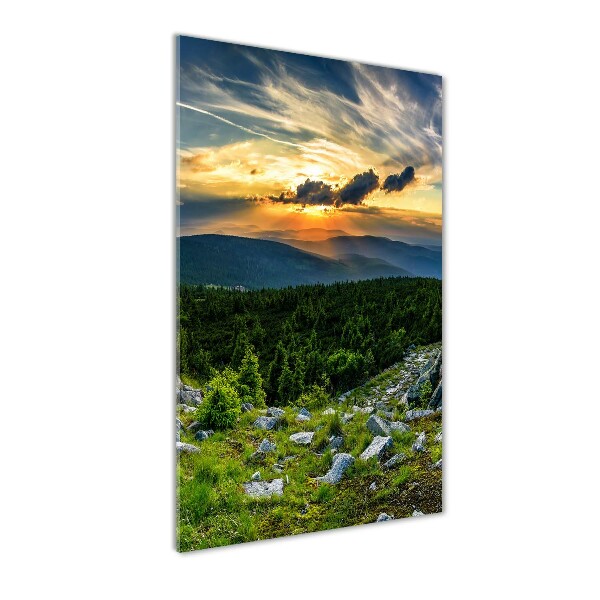 Acrylbild vertikal Panorama der Berge