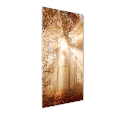 Modernes Acrylbild vertikal Wald im Herbst