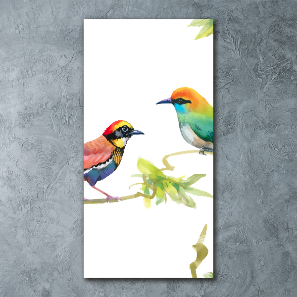 Modernes Acrylbild vertikal Vögel