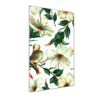 Modernes Acrylbild vertikal Hibiskus