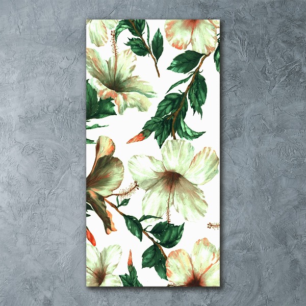Modernes Acrylbild vertikal Hibiskus