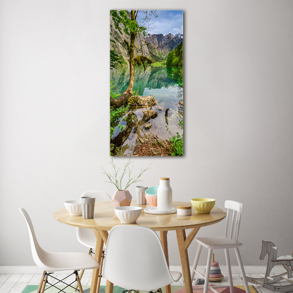 Bild auf Acrylglas vertikal See in den Bergen