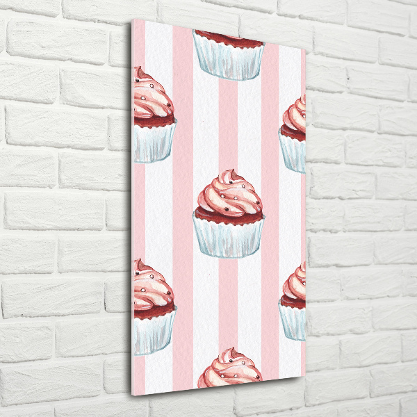 Modernes Acrylbild vertikal Cupcakes