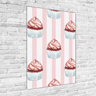 Modernes Acrylbild vertikal Cupcakes