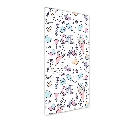 Acrylbild vertikal Romantisches Muster