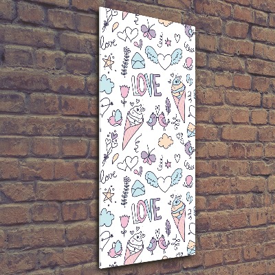 Acrylbild vertikal Romantisches Muster