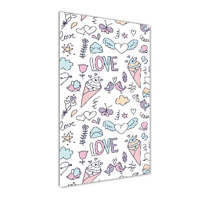 Acrylbild vertikal Romantisches Muster