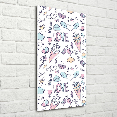 Acrylbild vertikal Romantisches Muster