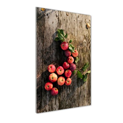 Modernes Acrylbild vertikal Äpfel auf dem Tisch