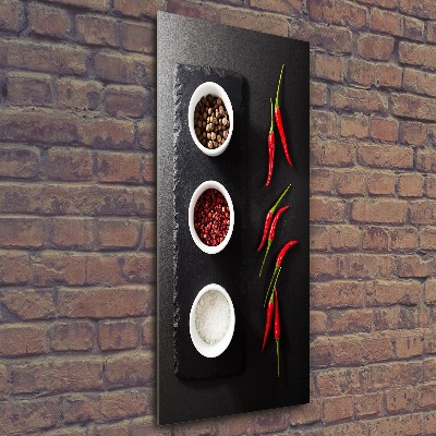 Acrylbild vertikal Gewürze und Paprika