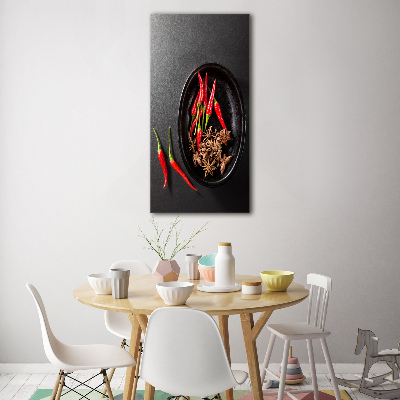 Bild auf Acrylglas vertikal Chilischoten