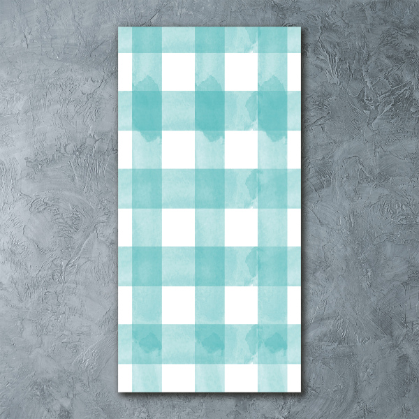 Acrylbild vertikal Blau kariert