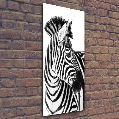Acrylbild vertikal Zebra im Schnee