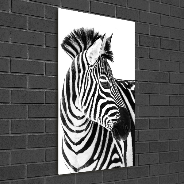 Acrylbild vertikal Zebra im Schnee