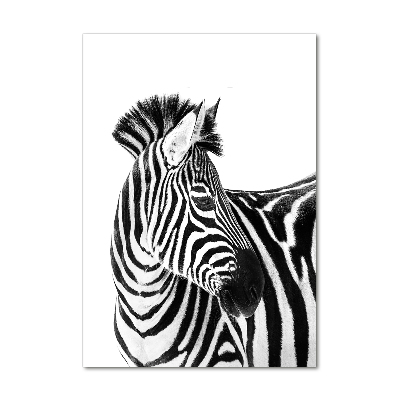Acrylbild vertikal Zebra im Schnee