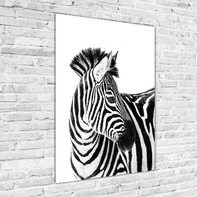 Acrylbild vertikal Zebra im Schnee