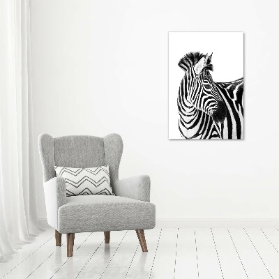 Acrylbild vertikal Zebra im Schnee