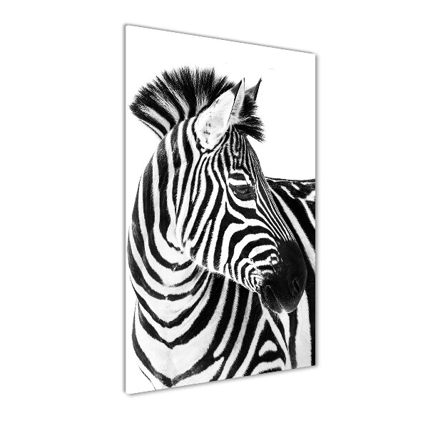 Acrylbild vertikal Zebra im Schnee