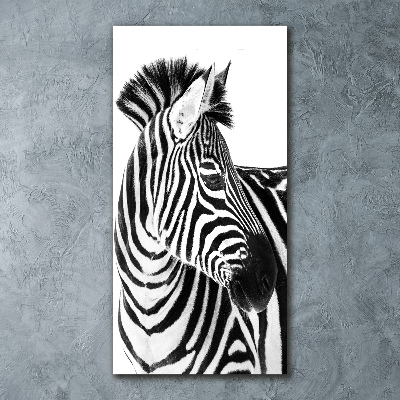 Acrylbild vertikal Zebra im Schnee