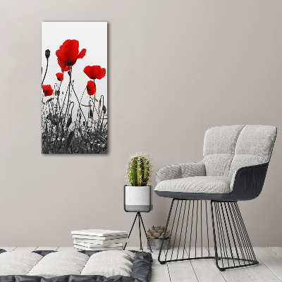 Modernes Acrylbild vertikal Wildmohn