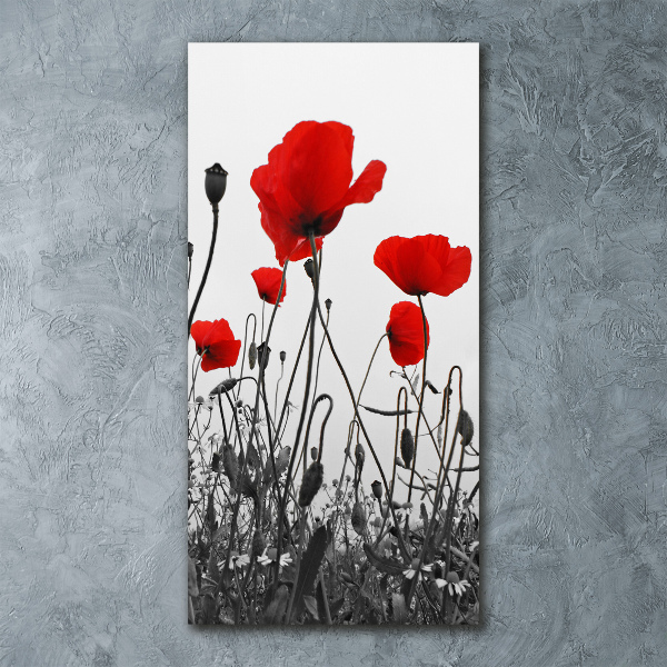 Modernes Acrylbild vertikal Wildmohn