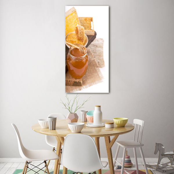Modernes Acrylbild vertikal Honigwaben