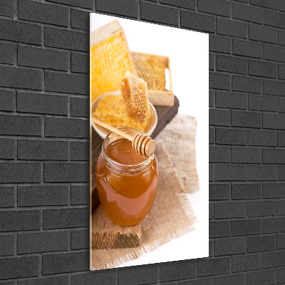 Modernes Acrylbild vertikal Honigwaben