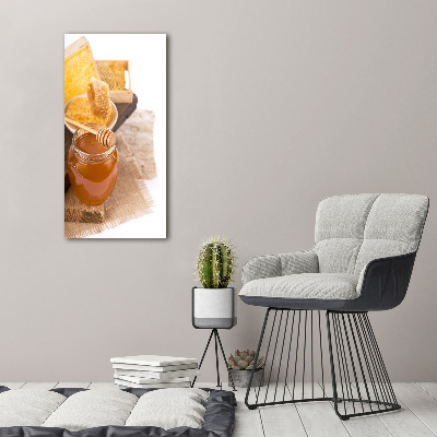Modernes Acrylbild vertikal Honigwaben