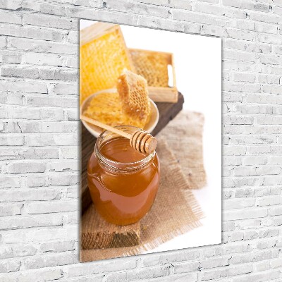 Modernes Acrylbild vertikal Honigwaben