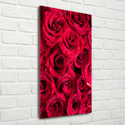 Acrylbild vertikal Rote Rosen