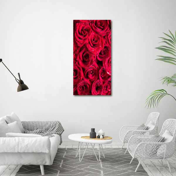 Acrylbild vertikal Rote Rosen