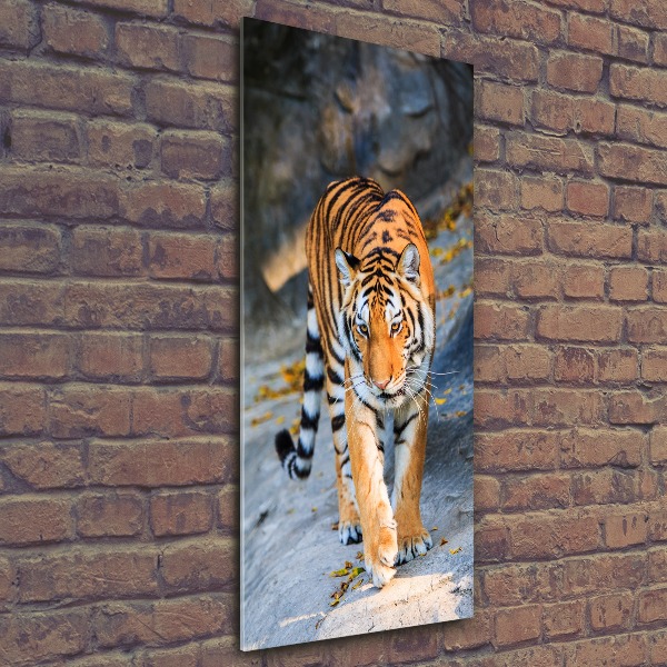 Modernes Acrylbild vertikal Tiger